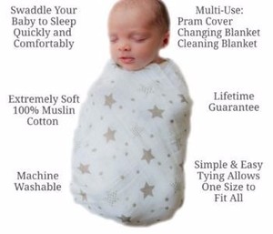 Couvertures d'emmaillotage pour bébé emmaillotage en mousseline biologique pour bébé - Product Image 5
