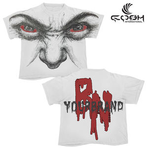 T-shirts entièrement personnalisables Sérigraphie vierge DTF DTG Puff Print Distressed Chenille Embroidery Acid Wash T-shirt de haute qualité - Product Image 5