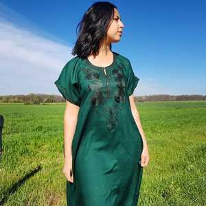 Venta caliente bordado Kaftan Rayon colección arco decoración tamaño libre cuello redondo ajuste suelto cómodo rayón trabajo Kaftan - Product Image 1