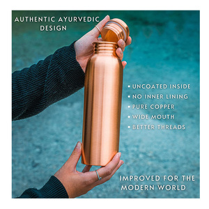 Botella de cobre de Amazons, diseño personalizado, estilo Metal, precio bajo, antiguo, elegante, hecho a mano, indio, superventas, botella martillada de cobre - Product Image 4