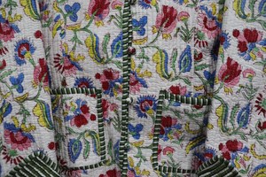 Hecho a mano elegante indio mujer ligera Otoño/Invierno chaqueta algodón estampado Floral acolchado rayas Lino botón transpirable - Product Image 4