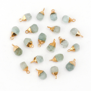 Gold Electroplated Rough Cherry Quartz Gemstone DIY Connector Natural Birthstone Charms Pendants Fancy Shape <b>Copper</b> Jewelry - Product Image 3