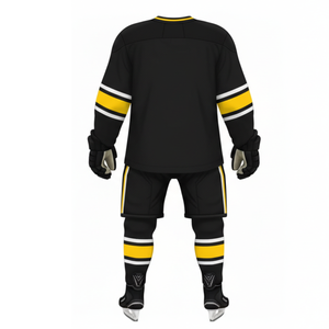 Uniforme de Hockey sobre Hielo Profesional Negro y Dorado, Diseña Tu Propio Logotipo, Ropa Deportiva, Jersey de Entrenamiento con Patrón de Explosión Estelar - Product Image 2
