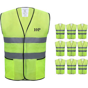 เสื้อกั๊กนิรภัยสีดำสะท้อนแสงสูง ANSI Class 2เสื้อกั๊กทำงานทนทานอุปกรณ์การก่อสร้างที่สะดวกสบายสำหรับผู้ชายผู้หญิง Hi VIS - Product Image 6