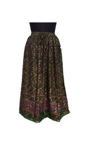 Jupes longues en rayonne à imprimé floral, design simple et élégant, taille élastique, vêtements décontractés pour femmes et filles - Product Image 3