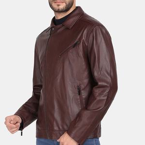 Chaqueta de piel de oveja impermeable para hombre, cuello levantado delantero, resistente al viento, tela Original de la mejor calidad, moda de invierno, estilo callejero - Product Image 3