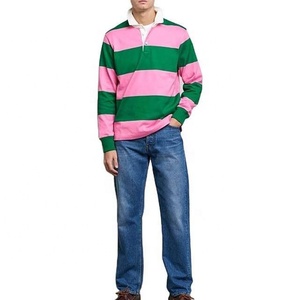 Custom Alpha Sorority Oversized <b>Preppy</b> Colorblock Rugby Jersey for <b>Top</b> College Aesthetic Knitted Breathable 100% Cotton OEM/ODM - Product Image 5