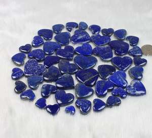 Piedra preciosa en forma de corazón de lapislázuli natural para hacer COLLAR COLGANTE tallado lote de piedras preciosas corazón curvo lapislázuli piedra preciosa - Product Image 4