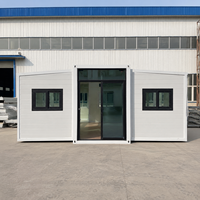 Maison conteneur extensible avec porte vitrée pour projets résidentiels et de camping