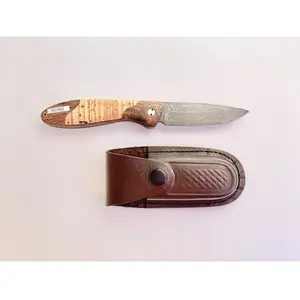 Cuchillo Olding "olonok" hecho de acero amascus, mango de corteza de la mejor calidad, hecho a mano muy fuerte y afilado