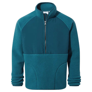 Venta al por mayor de moda de lana con cremallera chaqueta de invierno con estilo Sherpa chaqueta de lana polar de poliéster cremallera logotipo personalizado - Product Image 1