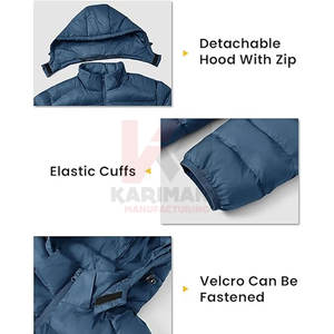 Chaqueta acolchada de invierno informal para hombre, abrigo aislado ligero con capucha desmontable y 4 bolsillos para viajes de trabajo al aire libre - Product Image 3