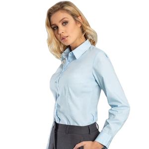 Vestido Camisero a Rayas Azules y Blancas de Gran Tamaño, Personalizado y de Alta Calidad, con Mangas Enrollables y Dobladillo Curvo para Mujer - Product Image 3