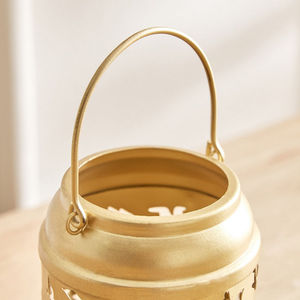 Portavelas Votivo de Metal Dorado Navideño 2025, Diseño Único de Aves Caladas, Linterna Decorativa Colgante Hecha a Mano para Decoración del Hogar - Product Image 3