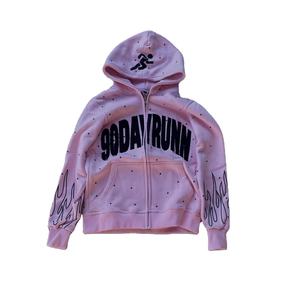 Sweat-shirts à capuche personnalisés en molleton de coton de haute qualité, poids lourd, fabrication sur mesure, fermeture éclair intégrale, broderie personnalisée - Product Image 1