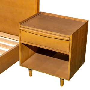 Mesita de Noche de Madera de Roble de Diseño Moderno, Ecológica y Elegante, Muebles para Dormitorio de Apartamento, Color Natural, Pintura de PU, Uso en Hoteles, Almacenamiento - Product Image 1