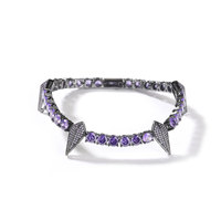 Vente en gros de bracelets Hip Hop classiques pour hommes Zircon taille princesse en acier inoxydable plaqué argent cadeau de fête Design glacé