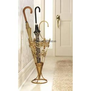 Look attrayant plaqué or de haute qualité meilleure qualité en métal fabriqué en forme de parapluie porte-parapluie fournitures d'entrée à la maison et à l'hôtel - Product Image 1