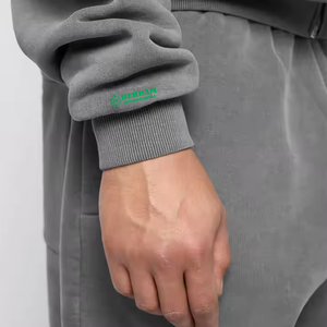 Sweat à capuche unisexe en molleton de coton respirant et à séchage rapide, avec fermeture éclair, design de logo personnalisé, style streetwear, pour l'hiver - Product Image 3