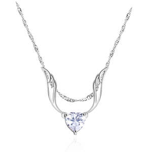 Ciondolo Angelo Custode a Forma <span class=keywords><strong>di</strong></span> Cuore con Cristalli <span class=keywords><strong>Swarovski</strong></span>, Eleganti Pendenti e Charm in Cristallo - Product Image 2