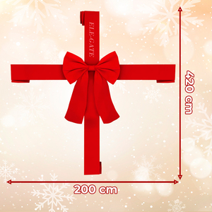 Lazo de Plástico Rojo para Decoración Navideña, para Puerta de Armario, Árbol y Hogar, para Envolver Regalos - Product Image 1