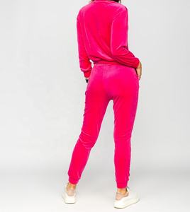 Stylish Women's <b>Velvet</b> <b>Tracksuit</b> Soft Fitting Quick Dry Casual Wear with Solid Pattern Customizable Logo Winter Season - Product Image 3