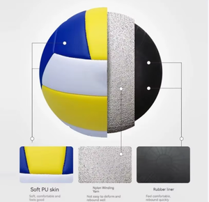 Ballon de volley-ball en PE souple et durable pour entraînement en intérieur et en extérieur, volley-ball de plage, logo personnalisé - Product Image 6