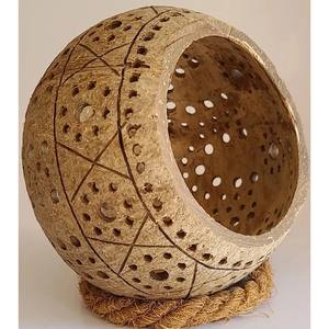 Portavelas de cáscara de coco ecológico hecho a mano, portavelas decorativo de Navidad de estilo moderno, logotipo personalizado - Product Image 6