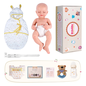 Babeside Cookie 12'' Realistische Silikon-Reborn-Babypuppe Mädchen Neugeborenes Schlafendes Kleinkind Vollkörper Weiches Mode-Modell Spielzeug Geschenk - Product Image 6