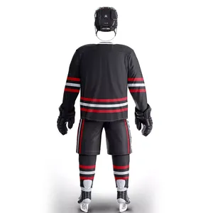 Uniforme de Hockey sur glace professionnel personnalisé, nouveau Design, vente directe d'usine, 100% Polyester, uniforme de Hockey sur glace pour les joueurs - Product Image 5