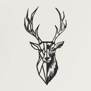 Arte de pared de hoja de decoración de ciervo de Metal negro moderno para sala de estar, oficina o dormitorio, acento de pared versátil colorido elegante - Product Image 1