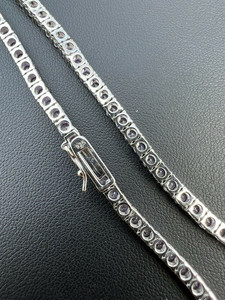 Collar de cadena de tenis de diamante púrpura para mujer, joyería de acero inoxidable de Plata de Ley 925 sólida, accesorio de moda - Product Image 4