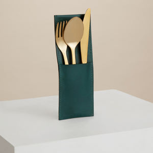 Premium Quality Luxury Durable Leather Waterproof Cutlery Holder Roll Utensil Organizer for Catering Services Bulk LCH-0028 - Product Image 1