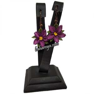 İğne Oyası Kır Çiçeği Küpe Sallantılı Lila-Pendientes de moda Mürdüm - Product Image 1