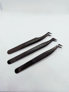 Pinces à cils en acier inoxydable noir haute performance, étiquette privée personnalisée, 45 75 90 degrés, nano-grip, pinces à cils à impression de drapeau - Product Image 2