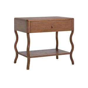 Elegante Mesita de Noche de Madera con Cajón y Estante Inferior - Diseño Clásico de Mesa Auxiliar para Dormitorio - Product Image 2