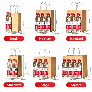 Custom Kraft Paper Bag With Handle Coffee Milk <b>Tea</b> Takeaway Packaging Bakery Gift Bag Custom Printed Logo - Product Image 3