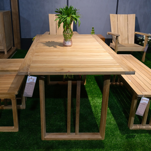 Table à manger carrée en bois massif Design minimaliste écologique pour une utilisation en intérieur - Product Image 2