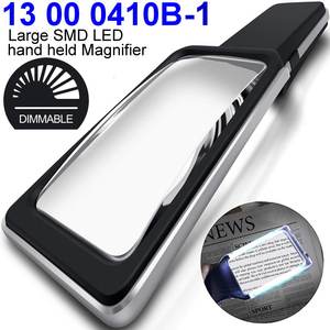 ITA Tools 4X Rectangular Handheld <b>Magnifier</b> with 8D Diopter 10 Dimmable Anti-Glare SMD LED Lights and ABS/Acrylic Lens - Product Image 3