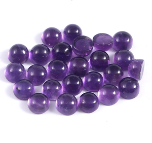 Natural Amethyst Round Cabochon flatback Loose Gemstone Jewelry Making 2mm to 12mm Purple color Certified - Product Image 1