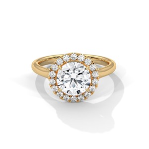 Anillo Solitario Halo con Moissanita de Corte Brillante Redondo de 2.0ct, Plata de Ley 925, Anillo de Compromiso - Product Image 1
