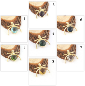 Top Vente 24K Plaqué Or À La Main Londres Bleu Quartz Pendentif Collier En Laiton Matériel Checker Cut Pierre Bijoux Charme - Product Image 2