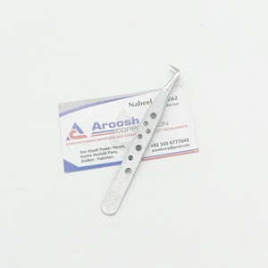 Pince à épiler à 90 degrés à paillettes argentées de haute qualité pince à épiler à extension de cils en acier inoxydable saine et durable avec pointe pointue - Product Image 5