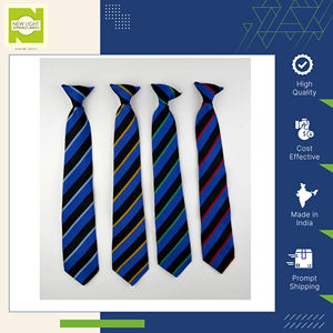 Cravates à rayures en polyester réglables personnalisables de haute qualité Accessoires d'uniforme pour enfants d'école au prix de gros - Product Image 2