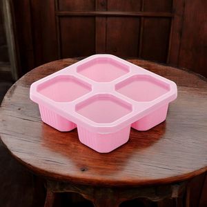 Récipient de stockage alimentaire en plastique à 4 compartiments 500g Organisateur de snacks hermétique multicolore fabriqué en Inde - Product Image 5