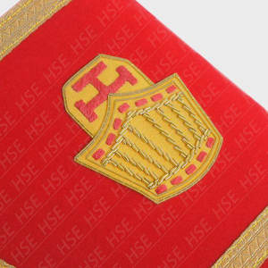 Manchette de chapitre High Priest Royal Arch-Velours rouge avec franges dorées - Product Image 5