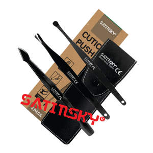 3PCS Poussoirs à cuticules et lime à ongles Outils professionnels de manucure et de pédicure en acier inoxydable de haute qualité allemande - Product Image 4