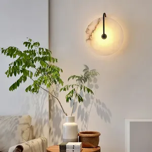 빈티지 대리석 Led 벽 램프 독특한 디자인 돌 전등 갓 가정 장식 Led 조명기구