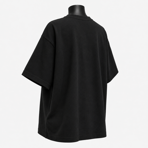 Camiseta Negra Oversize para Mujer, Cuello Redondo, Manga Corta, Diseño Estampado, Corte Holgado, Estilo Urbano, Todas las Temporadas, Algodón Jersey - Product Image 6