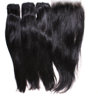 Extensiones de Cabello Humano Vietnamita 100% HD Transparente para Cierres y Paquetes, Liso Natural Yaki, Pelucas Largas y Talla de Gorra Pequeña